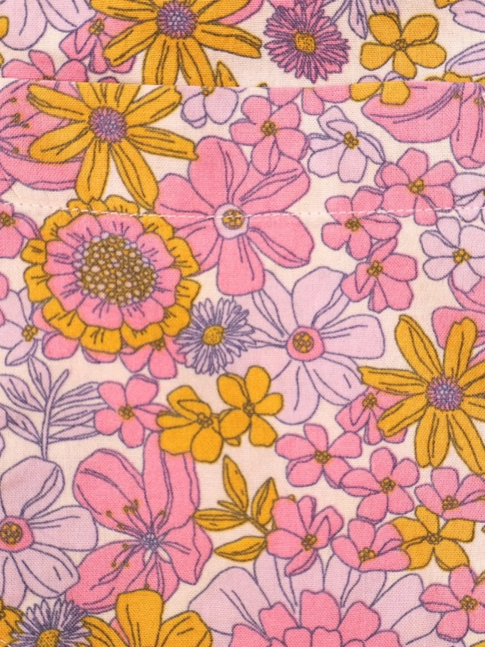 Thereabouts Retro Floral Button Up Shirt 10/12 Pink Orange
